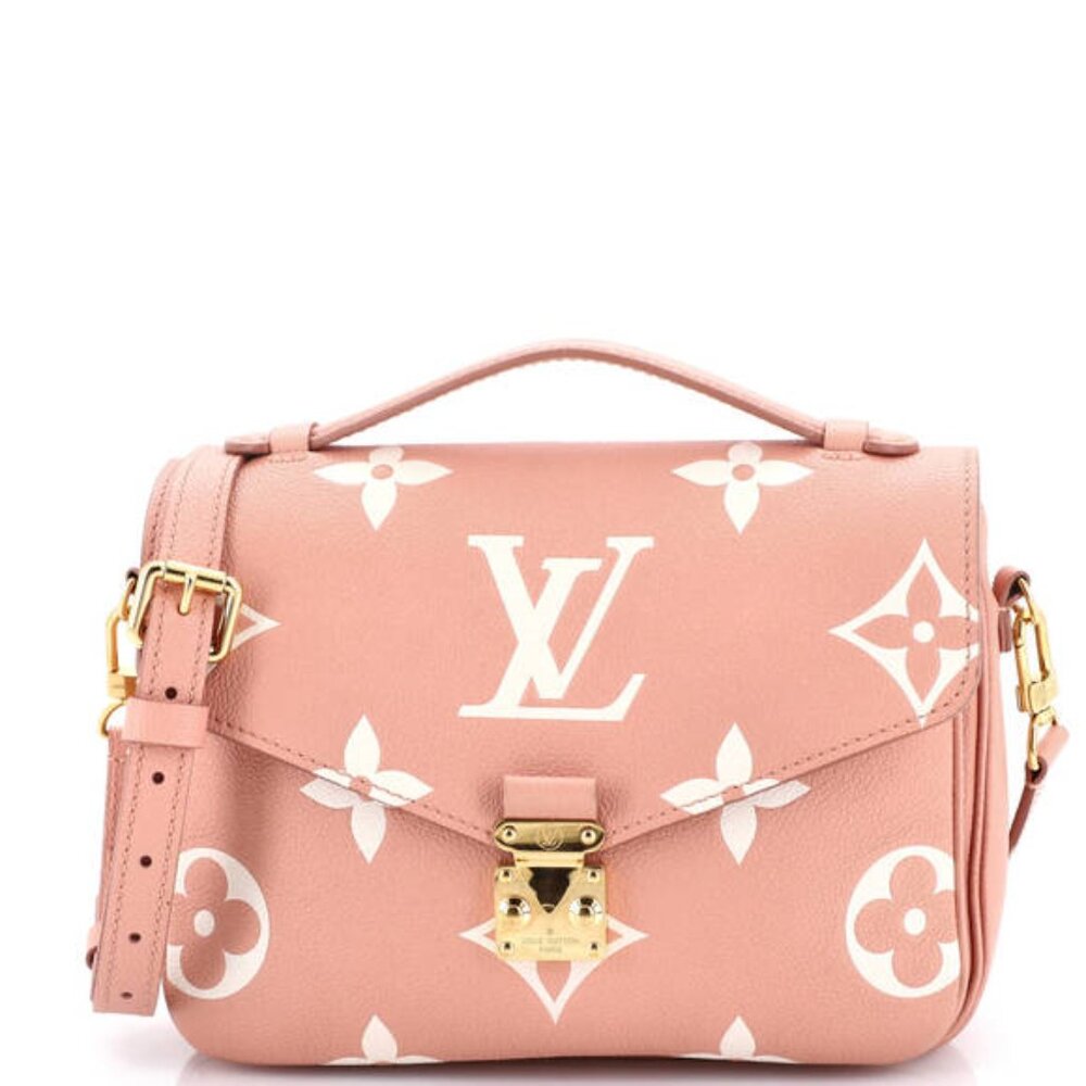 Louis Vuitton Pochette Metis Bicolor Monogram Empreinte Leather Pink Rose